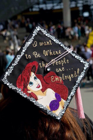 ... Grad Cap, Head Of Garlic, Ariel, Colleges Graduation, Crafts, Disney