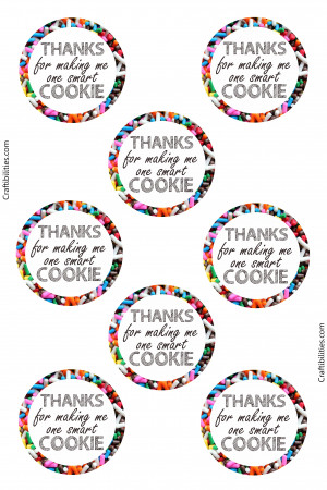 COOKIE printable tag - Teacher Appreciation Week Idea/Gift - THANKS ...
