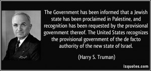 Government has been informed that a Jewish state has been proclaimed ...