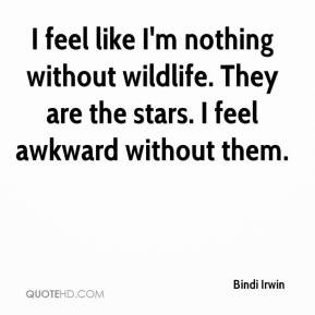 feel like I'm nothing without wildlife. They are the stars. I feel ...