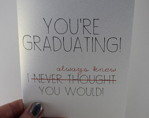 Congratulations Card / Joke Graduation Card / High School Graduation ...