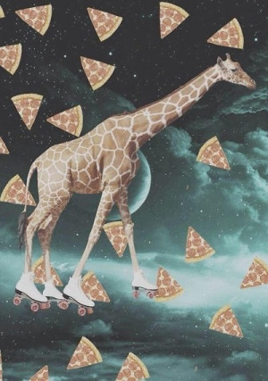 animal, art, giraffe, pizza, psychedelic, trippy