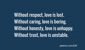 Quotes About Honesty And Love Without honesty, love is