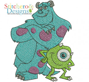 Mike & Sully Filled Embroidery Set-4 sizes