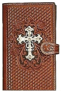 Western Cowboy Leather Travel Bible with Cross