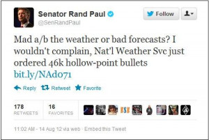 Rand Paul sees armed meteorologists as radical threat