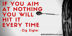 famous quote from zig ziglar that says if you aim at nothing you ...