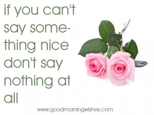 Nice Quotes : if you can’t say something nice don’t say nothing at ...