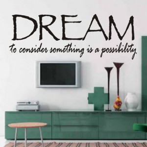 Vinyl Wall Quotes Word Art Home Decor Dream Possibility Lettering