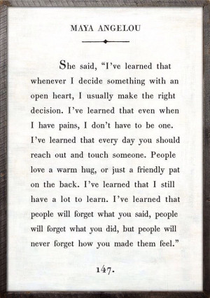 Lessons Learned in Life by Maya Angelou: