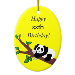 Birthday Funny Wine Drinking Panda Bear in Tree Christmas Tree ...