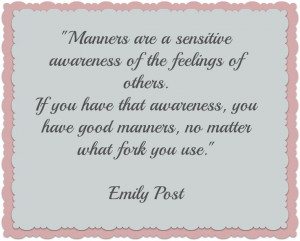 Good manners - Emily Post