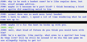 homestuck John Egbert john update DAVESPRITE john is an asshole