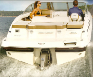 Chaparral 226 boat swim platform seats and stern drive from their 2013 ...