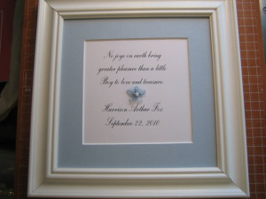 Framed quote for baby boy's room - 9x9 - 