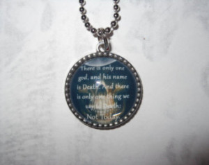 inspired quote pend ant necklace - Not Today - Syrio Forel quotes ...