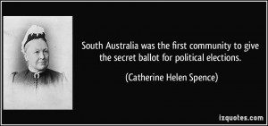 South Australia was the first community to give the secret ballot for ...
