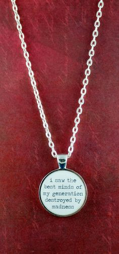 Allen Ginsberg Quote Necklace I saw the by ShakespearesSisters, $9.00