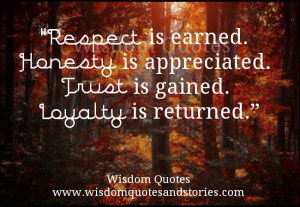 Respect, Trust, Loyalty...