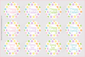 590 HAPPY EASTER SPRING SAYINGS Bottle Cap Graphics