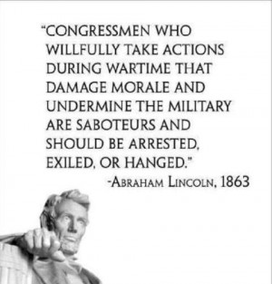 Congressmen who willfully take action during wartime that damage ...