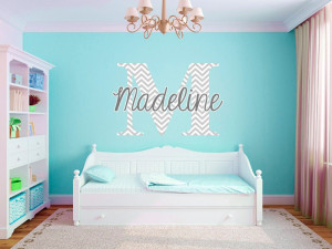 Personalized Chevron Pattern Print Name Monogram