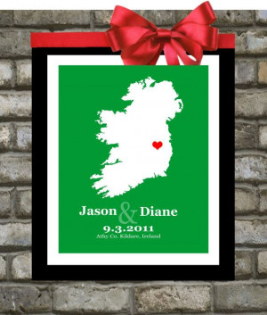 Personalized Ireland Wedding Gift Custom Map You by Printsinspired, $ ...