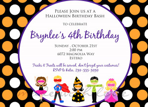 ... 5x7 Halloween Party/Birthday Invitation, Personalized and Printable