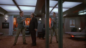 ... Quaid-Hauser) and Roy Brocksmith (Dr. Edgemar) in Total Recall (1990