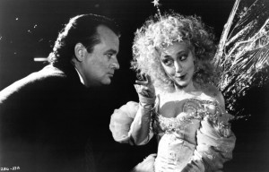 Still of Bill Murray and Carol Kane in Scrooged (1988)