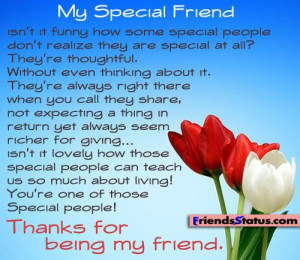 special needs thank you sayings | Thanks for being my friend