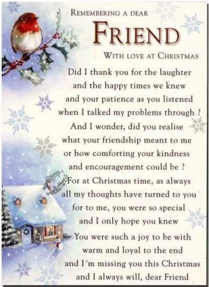 Remembering a Dear Friend with love at Christmas