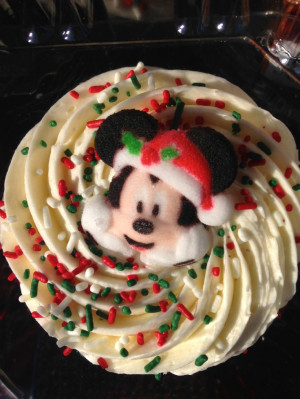 Red velvet Mickey cupcake from Costco.
