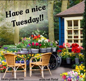 Good morning! Have a lovely Tuesday!