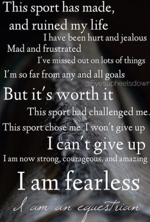 This describes both running and riding, two of my passions.