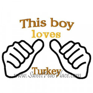 This boy loves Turkey Embroidery Design