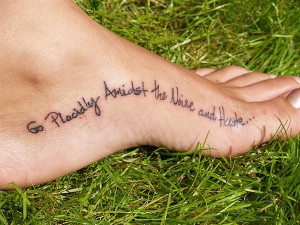 Placidly Wave Quote Tattoo
