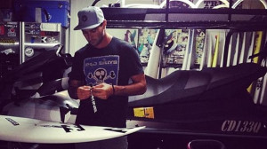 Joel Parkinson getting prepped for the swells over the weekend Pic