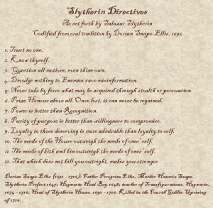 Slytherin Directives by drizzledrain