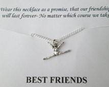 Gymnastics, Best Friend Necklace- Friendship Quote Card