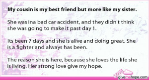 True love - My cousin is my best friend but more like my sister.