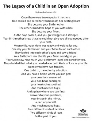 ... - The Legacy of a Child in an Open Adoption - We LOVE this poem