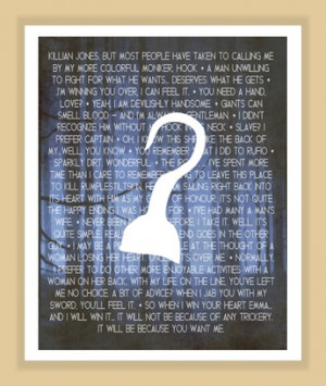Once upon a Time HOOK Killian BEST OF Quotes Art modern print poster