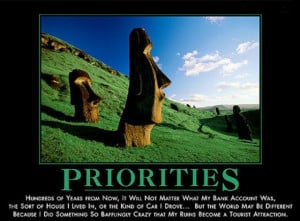 Get your priorities right in life