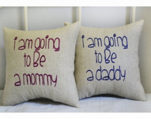 Expecting a baby, expecting parents pillow, baby shower gift , set of ...