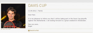 ... you as we update you guys during the Davis Cup matches. Hopp Suisse