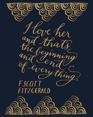 Scott Fitzgerald Quote Art Print -- God, this is just so beautiful ...