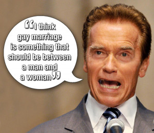 ARNOLD SCHWARZENEGGER. Someone needs to read up on Prop 8 ...