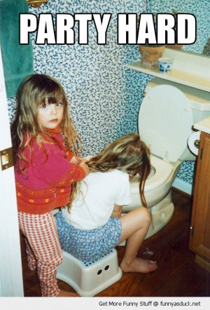 party hard girls kids toilet sick funny pics pictures pic picture ...