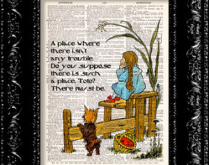 Wizard Of Oz - Dorothy Oz Quote - D ictionary Print Vintage Book Page ...